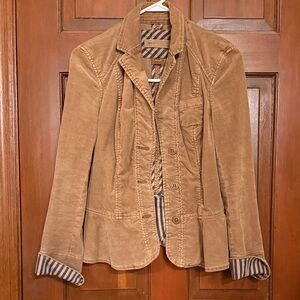 Anthropologie Brown Blazer with Striped Lining